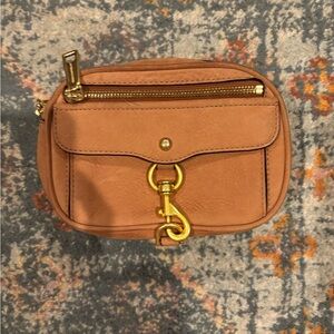 Rebecca Minkoff Tan/Cognac Leather Mini Crossbody with Gold Hardware